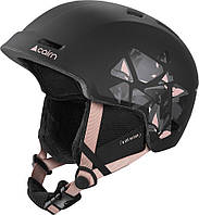 Горнолыжный защитный шлем Cairn Meteor black powder-pink leaf 55-56 (черный-персиковый)