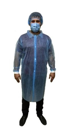 Халат одноразовий на липучках з манжетами нестерильний L, фото 1