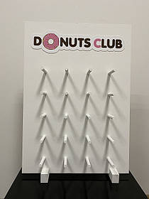 Дошка для донатисів (пончиків) Donuts Club Manific Decor з вашим логотипом біла з дерева Біла 50*70 см