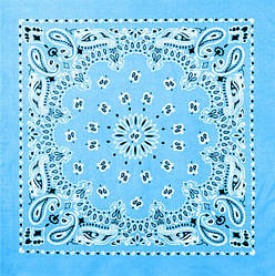 Бандана велика блакитна з класичним малюнком TRAINMEN BANDANAS 70х70 см