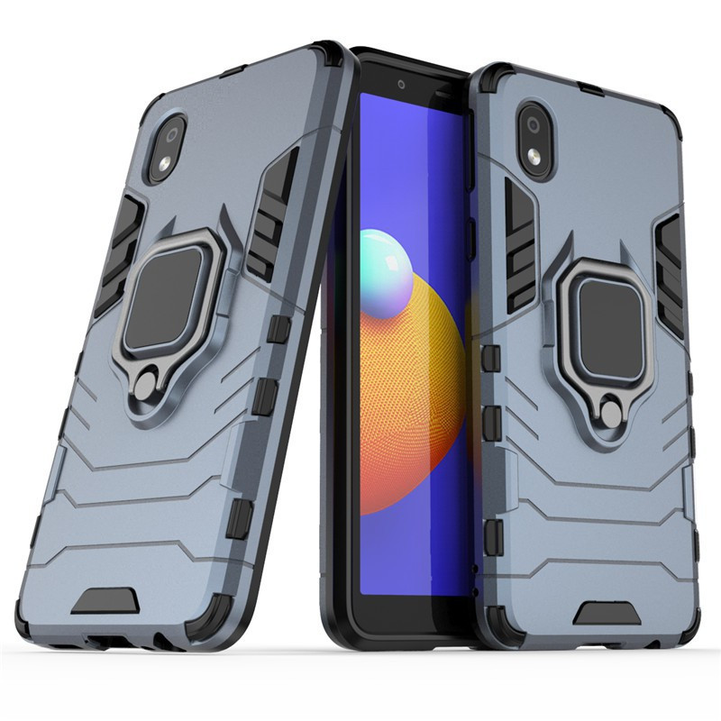 Чохол накладка для Samsung Galaxy A01 Core A013 — Hybrid armor 2.0 з кільцем і підставкою Темно-сірий