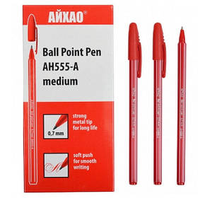 Ручка кулькова масляна "Айхао" серії "АХ555-А", червона