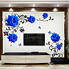 Вінілові наклейки декор на стіну Сині троянди (2 листи 60 х 90 см) Б120, фото 5