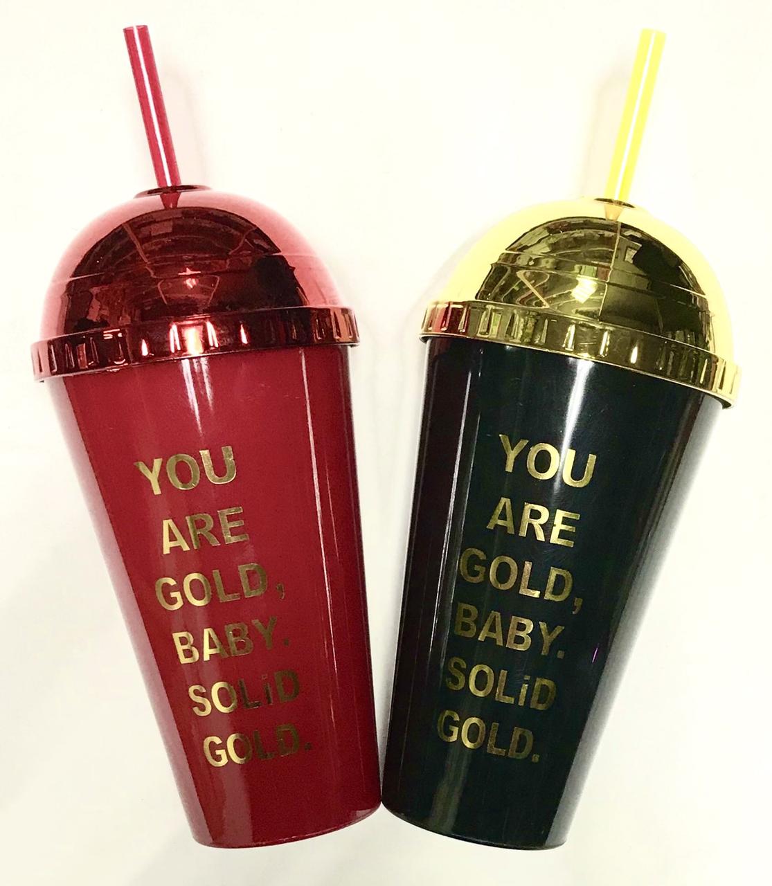 Кухоль пластик JL-569 "You are gold baby" золото, 450мл., для холодних і теплих напоїв до 70 градусів