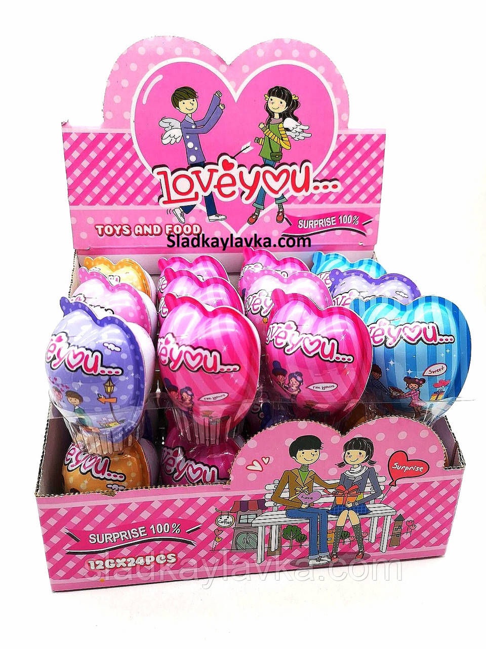 Яйце шоколадне пластикове Toy Egg Love You 24 шт., 12 г (Prestige)