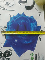 Вінілові наклейки декор на стіну Сині троянди (2 листи 60 х 90 см) Б120, фото 3