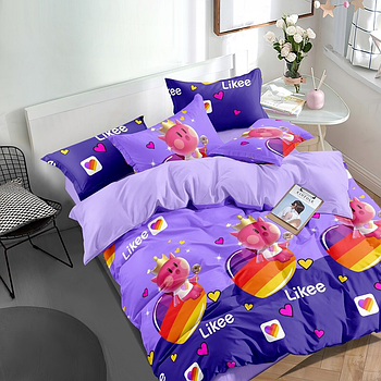 Постільна білизна Королева Ночі (Ранфорс) | Полуторний комплект | 50х70 | Лайк, серця