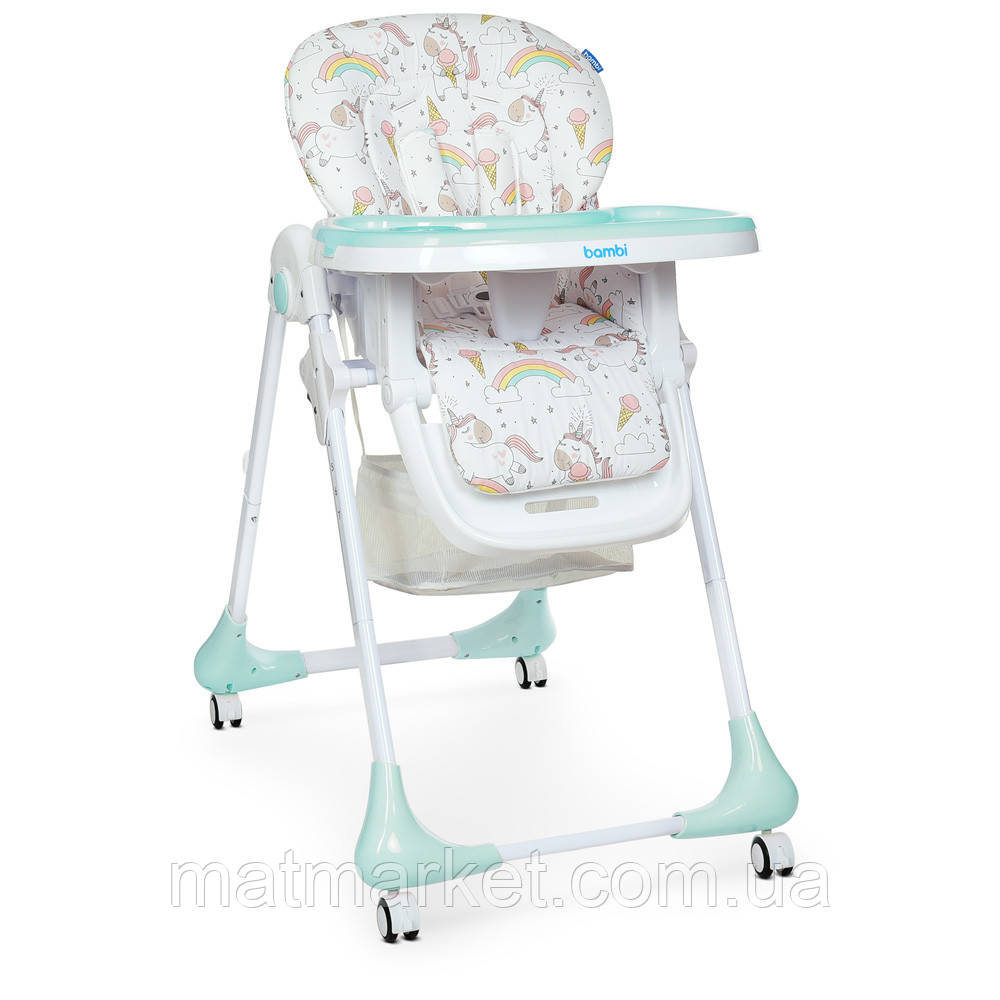 Стільчик для годування M 3233 UNICORN MINT, фото 1