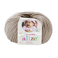 Пряжа Alize Baby wool 167 беж (Ализе беби вул) детская шерсть