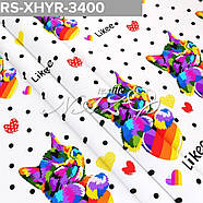 Постільна білизна Королева Ночі (Ранфорс) | Двоспальний комплект | 50х70 | Коти на білому і синьому, фото 2