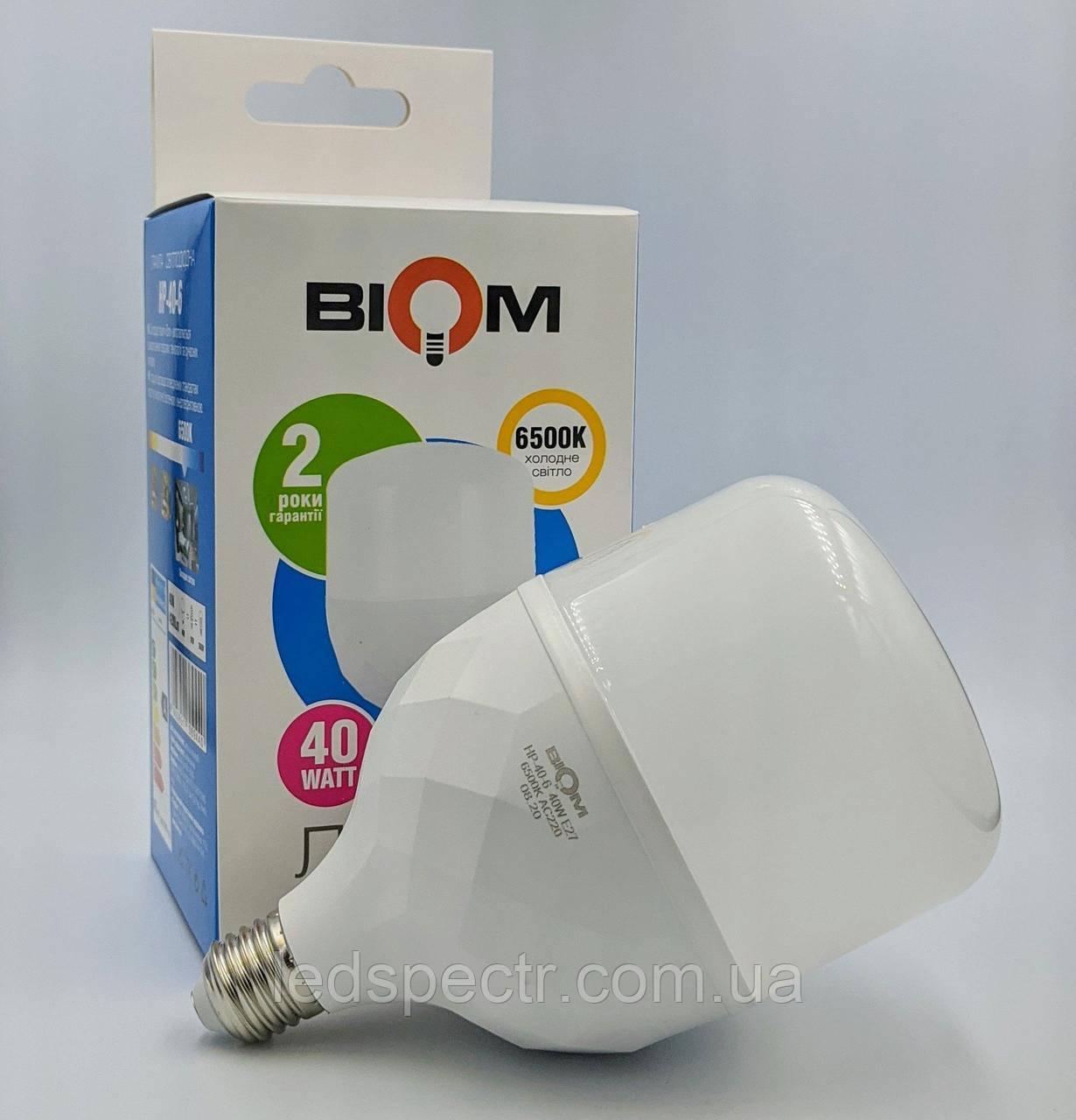 Світлодіодна лампа Led Biom HP-40-6 T100 40 W E27 6500 K