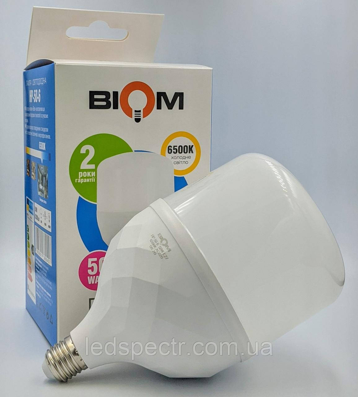 Світлодіодна лампа Led Biom HP-50-6 T100 50 W E27 6500 K