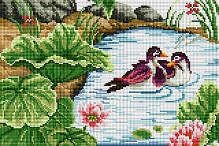 Набір алмазной мозаїки NKF Качки на ставку D0004