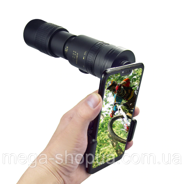 Потужний компактний монокуляр 10-30×40 Ticala ET82D + кріплення. Об'єктив телескоп для полювання риболовлі спостереження
