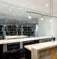 Плитка дзеркальна срібло 100*300 мм обробка єврокрайка