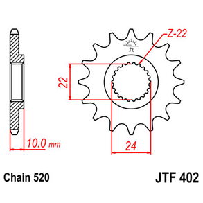 JTF402.16 Зірка c демфером 16 зубів 520 ланцюг для F650 1997-2000, F650GS 1999-2008, F650GS Dakar 2000-2007,, фото 4
