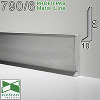 Плинтус из нержавейки AISI-304 брашированный Profilpas Metal Line 790/6, 60x10x2700mm.