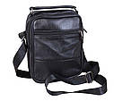 Чоловіча шкіряна сумка 1-5010BLACK чорна, фото 4