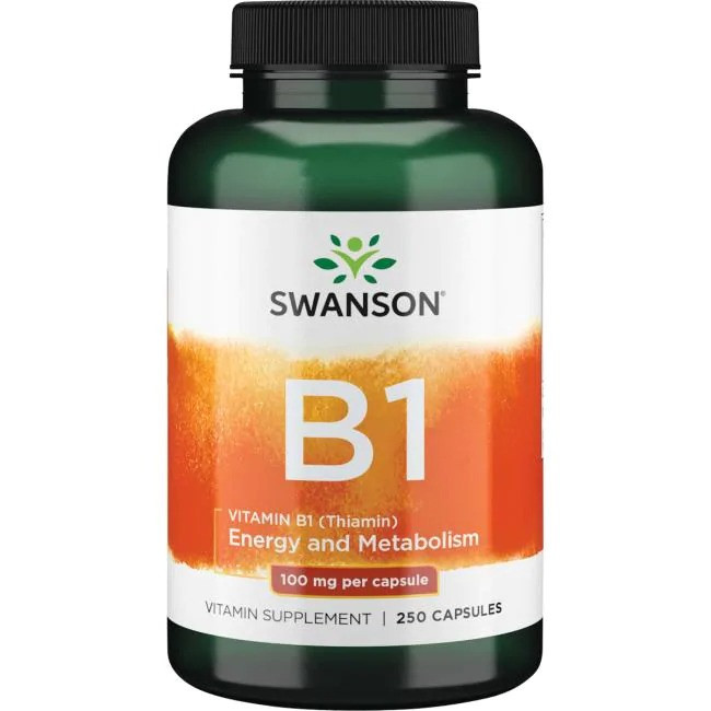 Вітамін В1, Vitamin B1 Тіамін Swanson (100 мг) 250 капс.