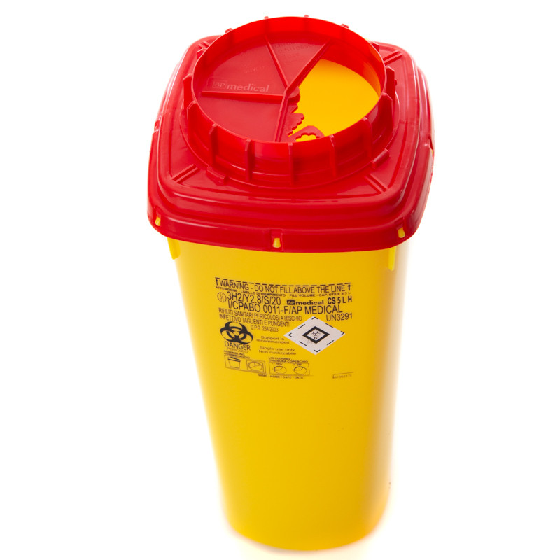 CSH Контейнер для збору голок і мед. відходів ємність 5 л. (з PP, квадратний), шт. (б-н)