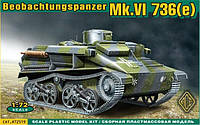 Пластикова модель 1/72 ACE 72519 Німецький командний танк Beobachtungspanzer Mk.VI 736(e)