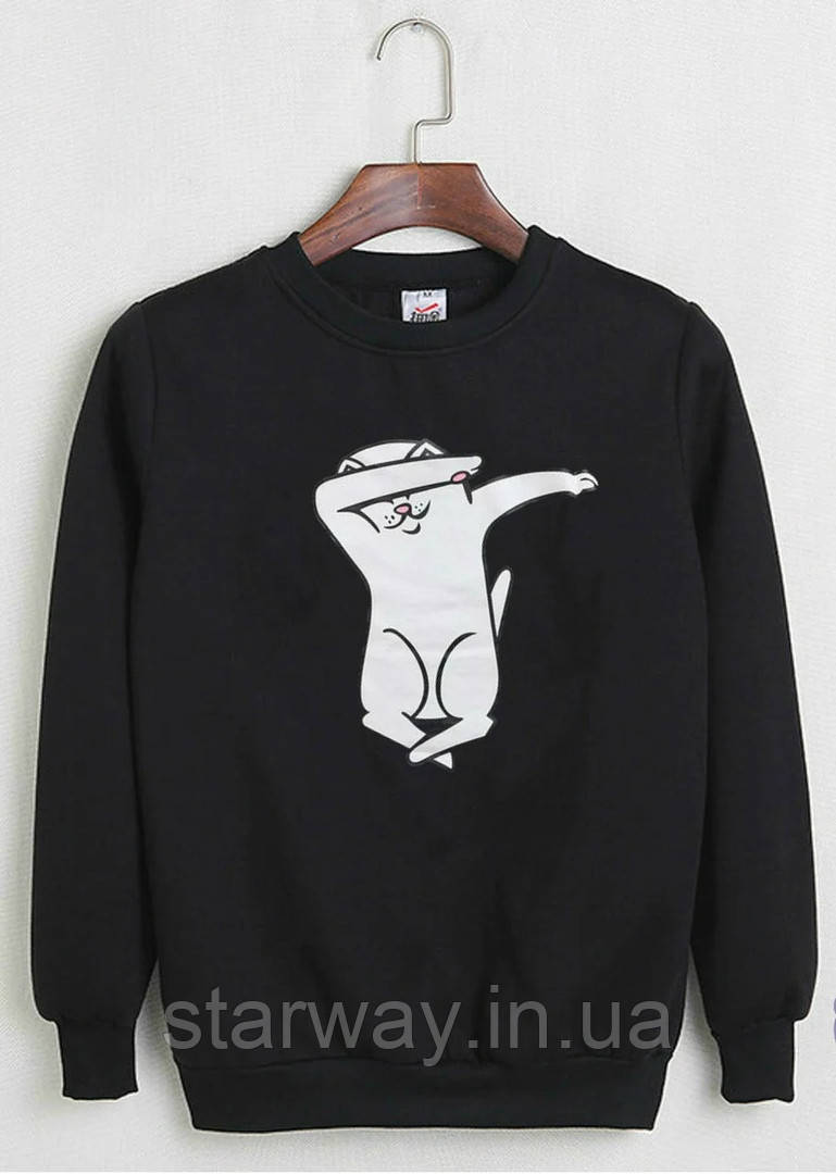 Чорний світшот ripndip cat logo | кофта ріпндіп