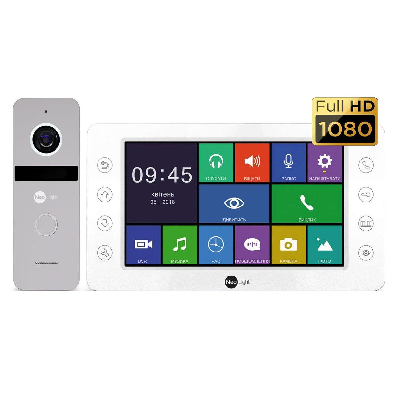 Комплект кольорового відеодомофона NeoLight Omega+ HD / Solo FHD Silver