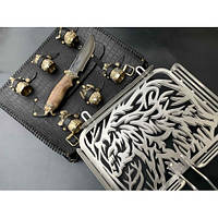 Решітка для барбекю Ведмідь з ножем і чарками