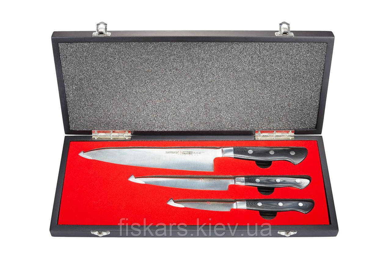 Набір із 3-х кухонних ножів у подарунковому футлярі Samura Pro-S (SP-0230)