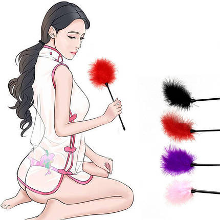 Щікоталка з пір'ям Playful Tickler 40 см паличка з пухом для бдсм, фото 1