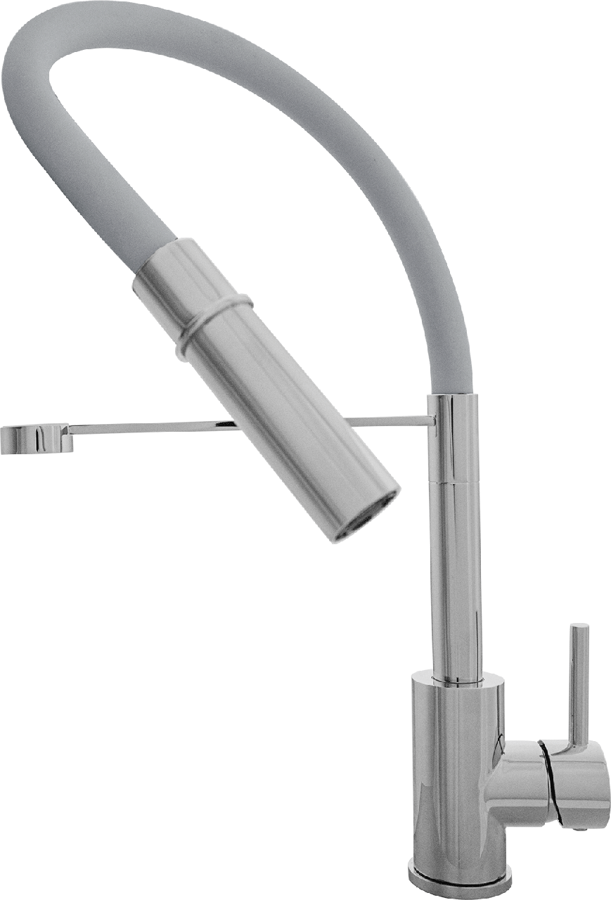 Кухонний змішувач Kernau KWT 20 PO CHROME/GREY гнучкий сірий