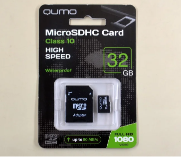 Карта пам'яті MicroSD QUMO 32 Gb + SD-адаптер Чорна (Class 10) (KG-407)