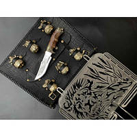 Решітка для барбекю Лев із ножем і чарками