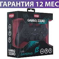 Джойстик для ПК Ergo GP-100, Black, USB, проводной геймпад для компьютера/ноутбука