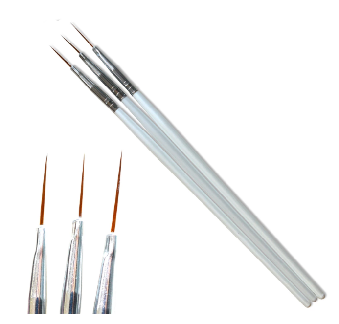 Набір пензлів - лайнерів для розпису нігтів 3шт, фото 1