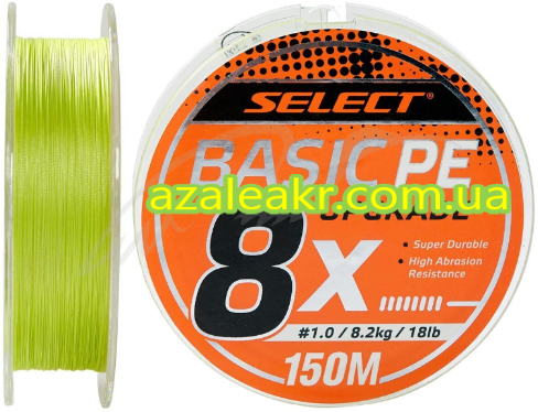 Шнур Select Basic PE 8х150m (салатовий) #0.6/0.10 mm 12LB/5.5 кг