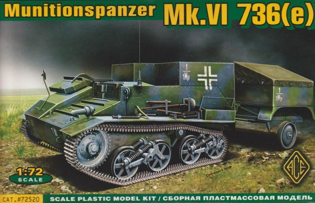 Пластикова модель 1/72 ACE 72520 Німецький підвозчик боєприпасів Munitionspanzer Mk.VI 736(e)