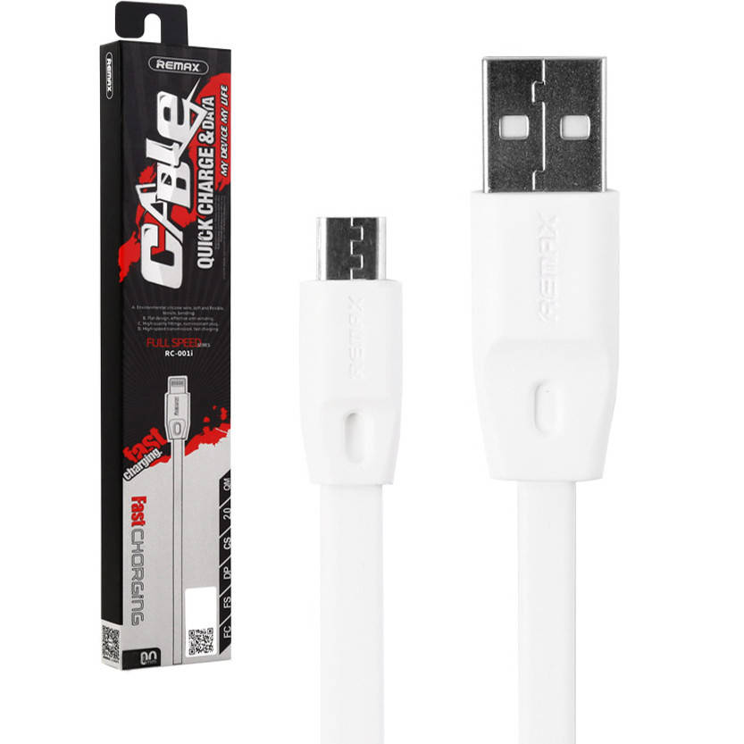 

Кабель USB Micro Remax RC-001m Full Speed белый