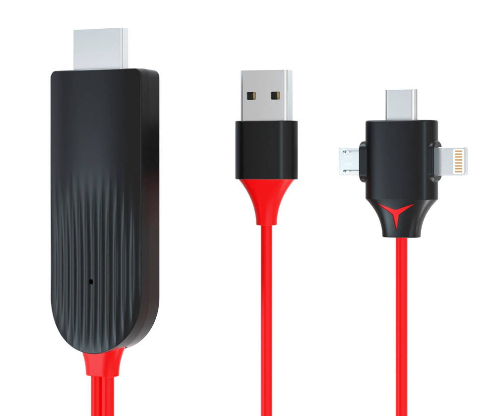 

Кабель переходник Micro USB / Type C / Lightning to HDMI mirascreen