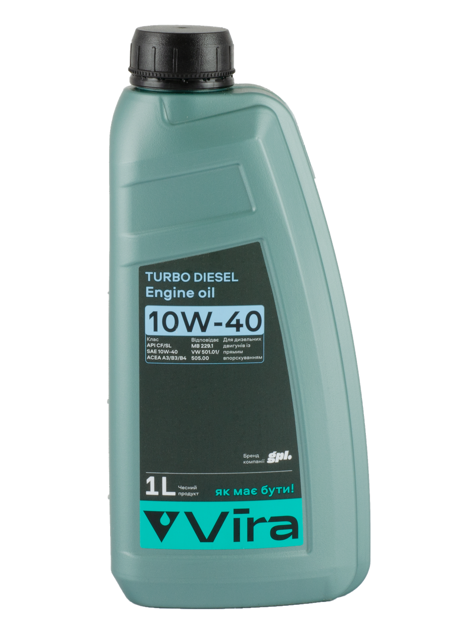 

Масло моторное Vira Turbo Diesel SL/CF A3/B3/B4 10W-40 VW 501.01/505.00 MB229.1 1 л (новая этикетка) (VI0300)