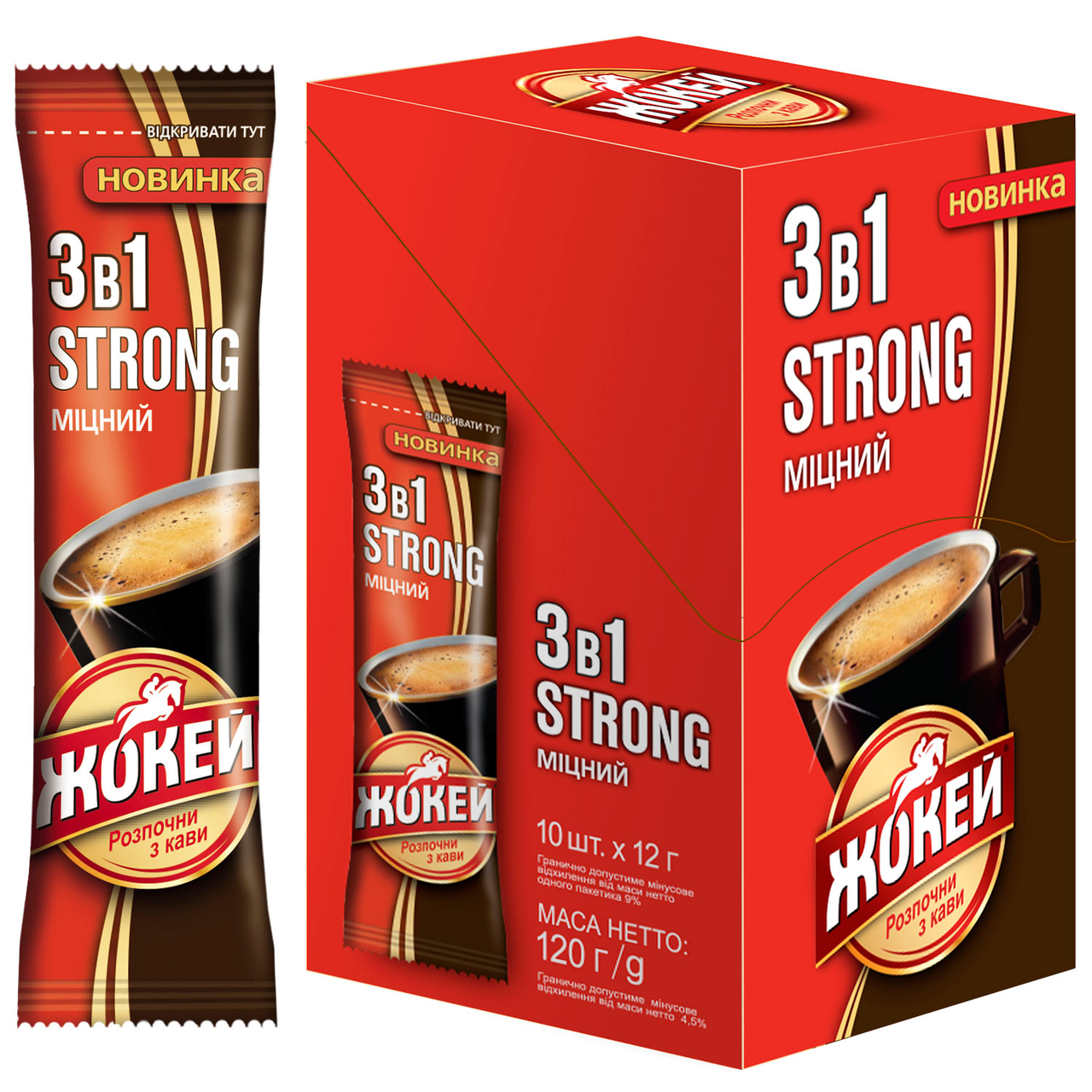 

/Кофе растворимый 3в1 12г*10 стик Strong ЖОКЕЙ