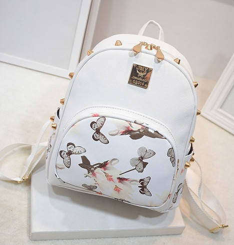 

Белый рюкзак женский с цветами