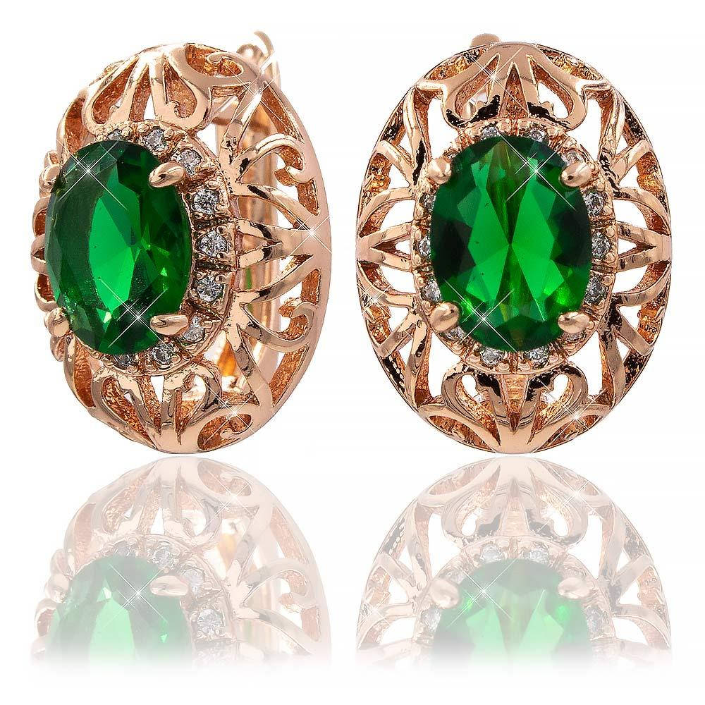 

Серьги 1,5 см зеленый (Медицинское золото)
