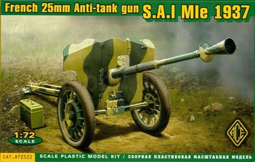 Пластикова модель 1/72 ACE 72522 Французька гармата French 25mm AT gun S.A.l Mle 1937 (Hotchkiss)