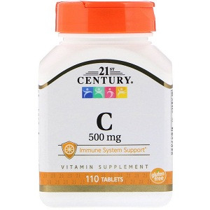 Вітаміни і мінерали 21st Century Vitamin C 500 mg (110 таблеток.), фото 1