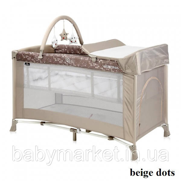Манеж-кроватка Lorelli VERONA 2L+ (beige dots)
