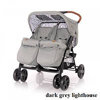 Коляска для двійнят Lorelli TWIN (dark grey lighthouse)