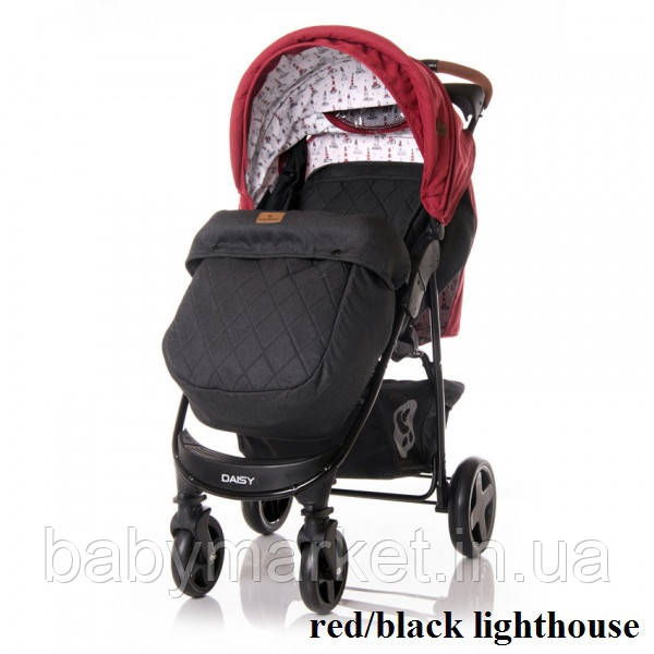 Коляска Lorelli DAISY SET з автокріслом (red/black lighthouse)