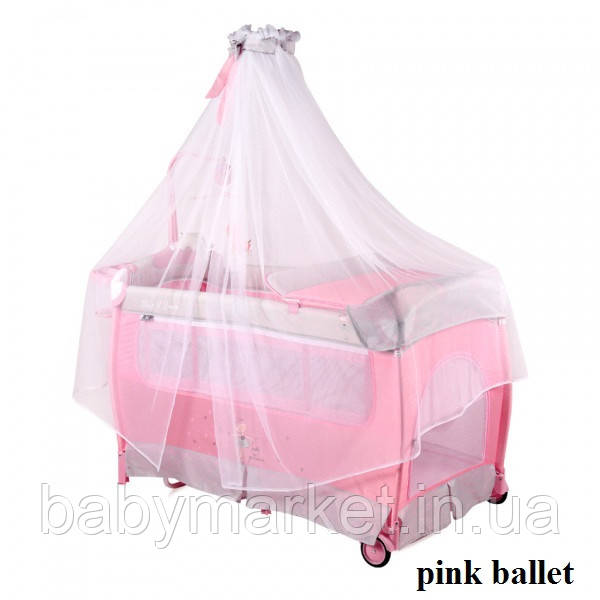 Манеж Lorelli SLEEP'N'DREAM ROCKER с балдахином (pink ballet)