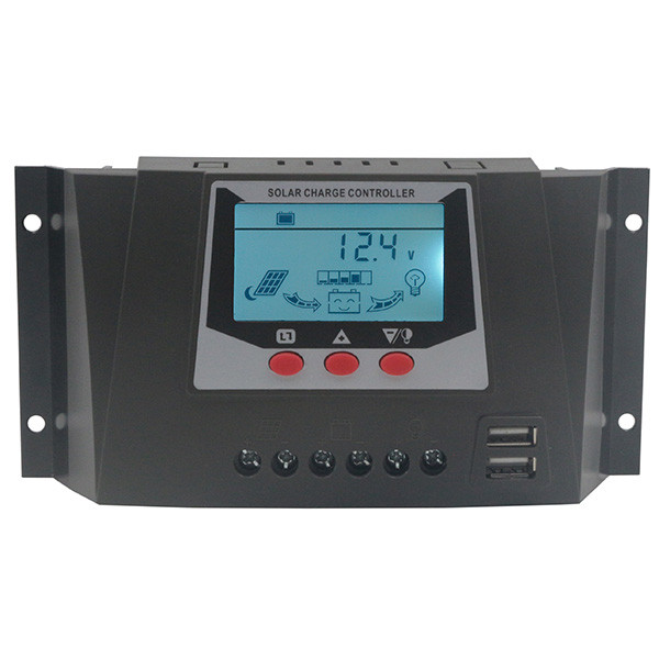 Контролер заряду 30А 12В/24В JUTA з дисплеєм і USB гніздом сонячне зарядний пристрій WP3024D PWM